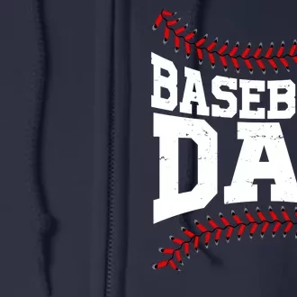 Baseball Dad Sports Fan Full Zip Hoodie