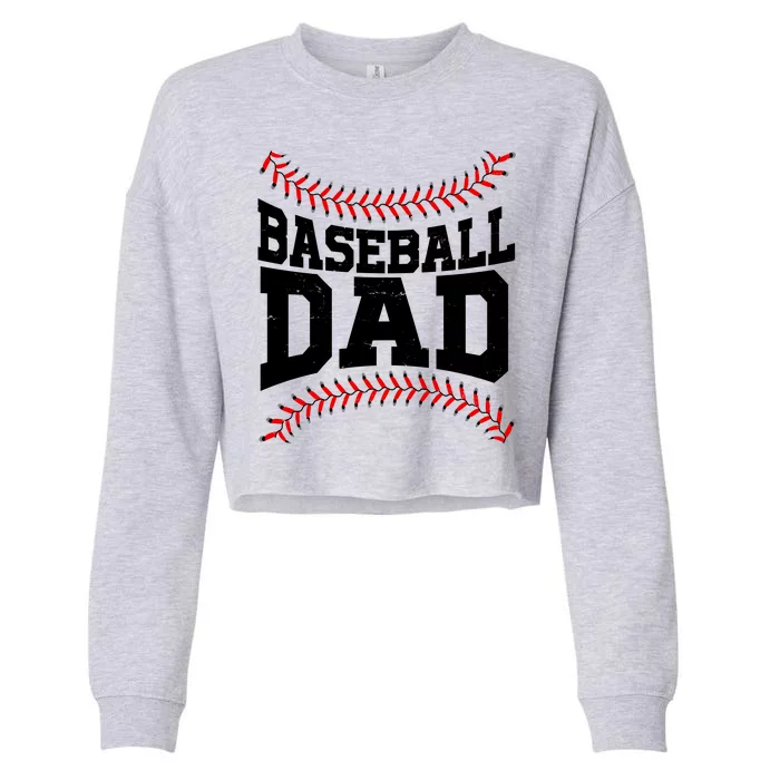 Baseball Dad Sports Fan Cropped Pullover Crew