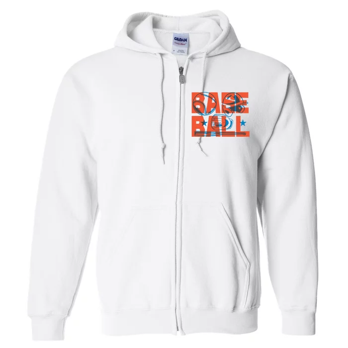 Baseball Equipment Full Zip Hoodie