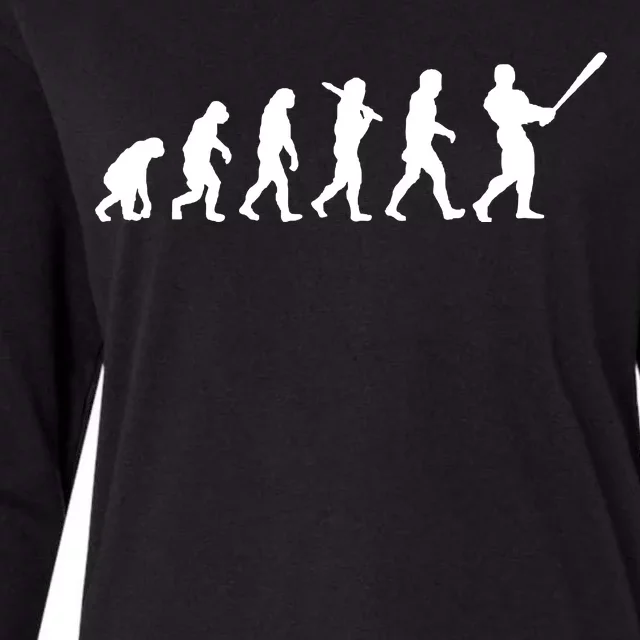 Baseball Evolution Womens Cotton Relaxed Long Sleeve T-Shirt