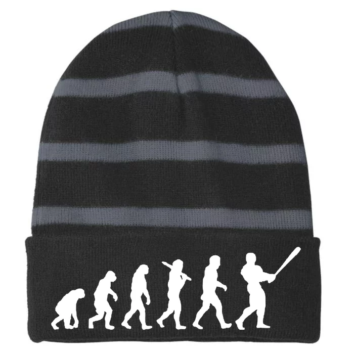 Baseball Evolution Striped Beanie with Solid Band