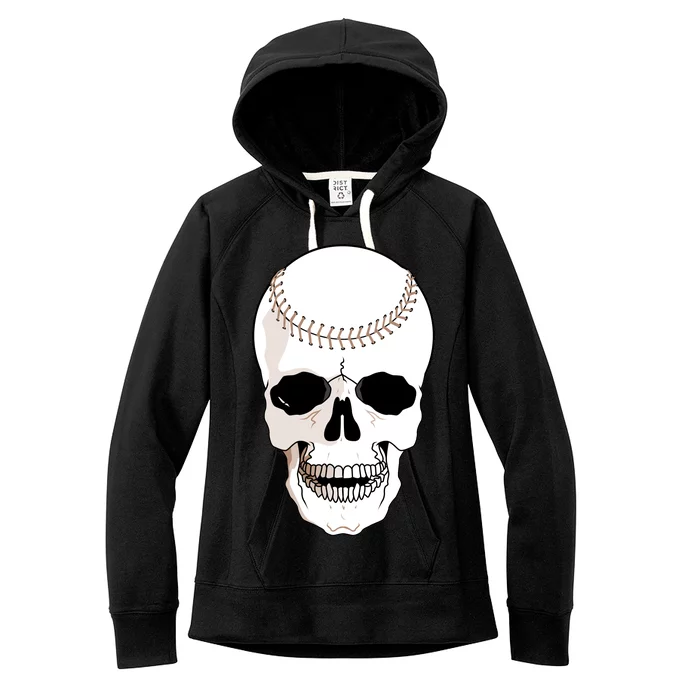 Baseball Face Skeleton Skull Women's Fleece Hoodie