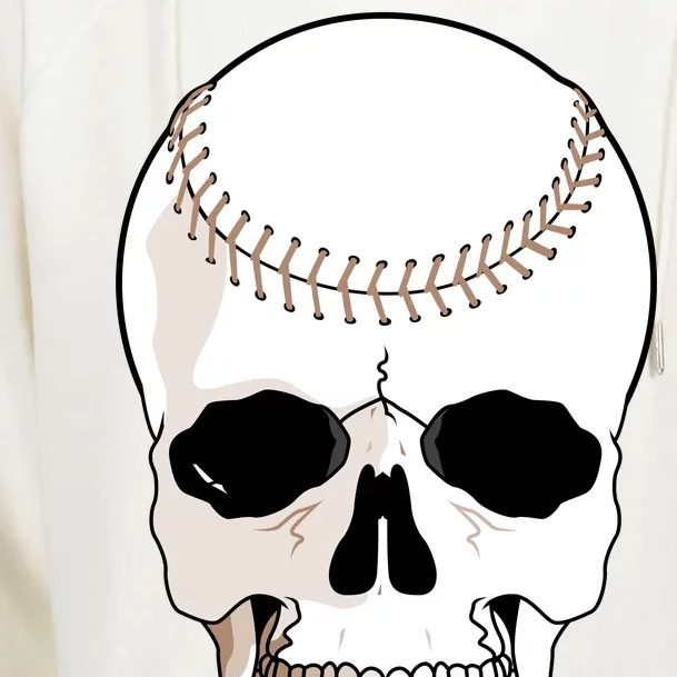 Baseball Face Skeleton Skull Womens Funnel Neck Pullover Hood