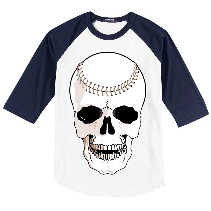 Teeshirtpalace Baseball Face Skeleton Skull Long Sleeve Shirt