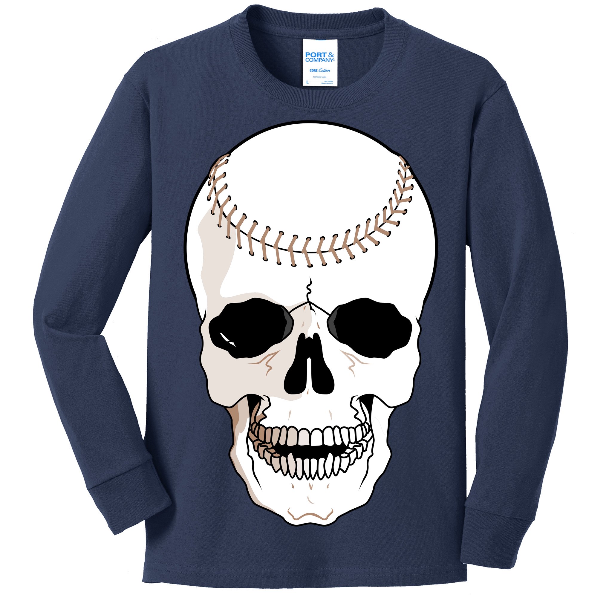 Teeshirtpalace Baseball Face Skeleton Skull Kids T-Shirt