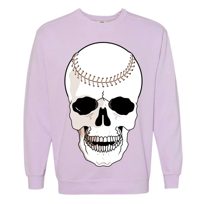 Baseball Face Skeleton Skull Garment-Dyed Sweatshirt