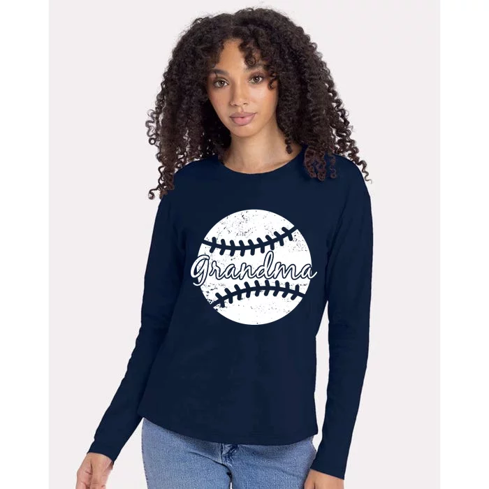 Baseball Grandma Womens Cotton Relaxed Long Sleeve T-Shirt