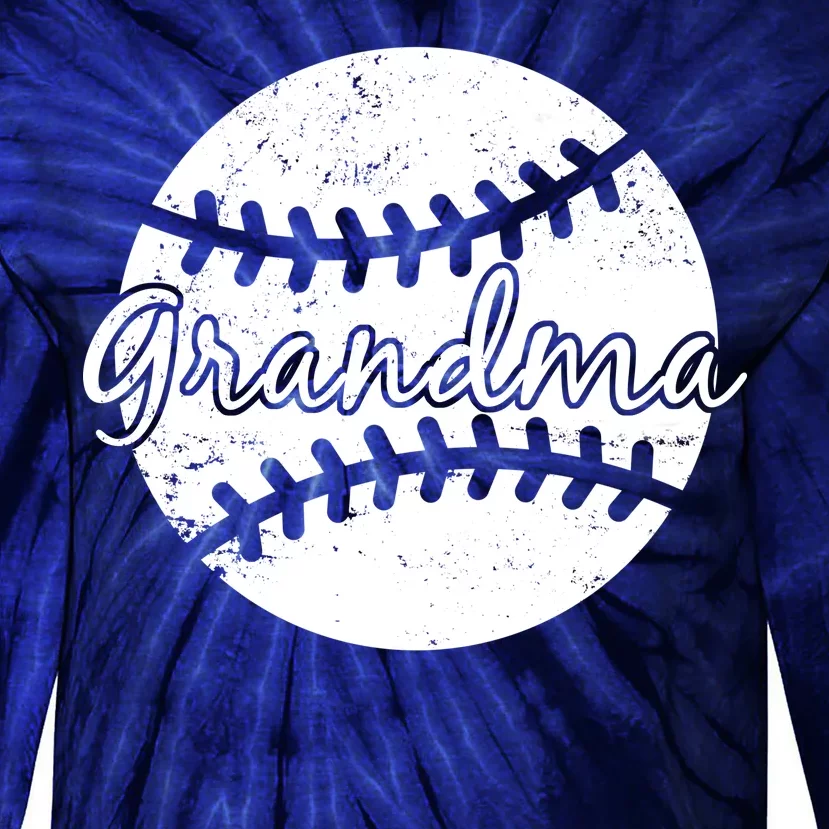 Baseball Grandma Tie-Dye Long Sleeve Shirt