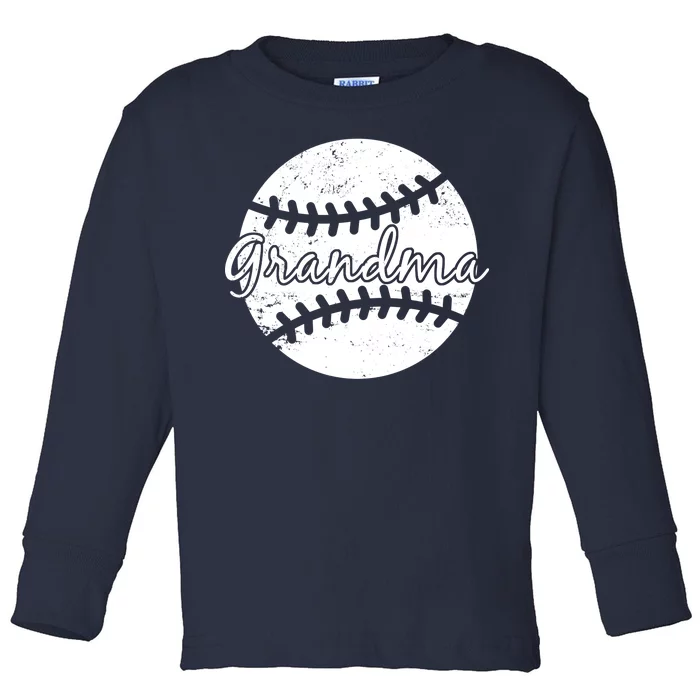 Baseball Grandma Toddler Long Sleeve Shirt