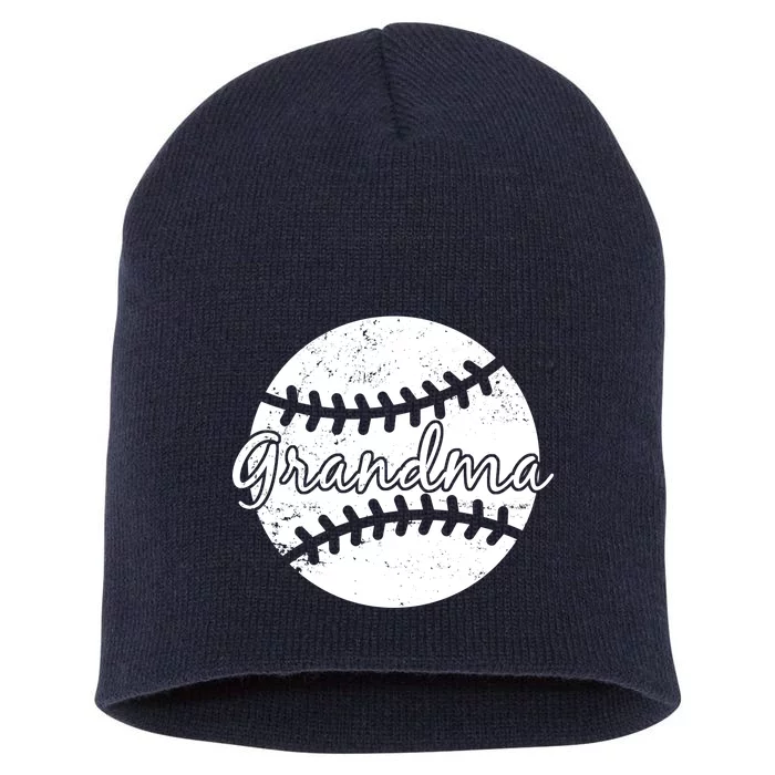 Baseball Grandma Short Acrylic Beanie