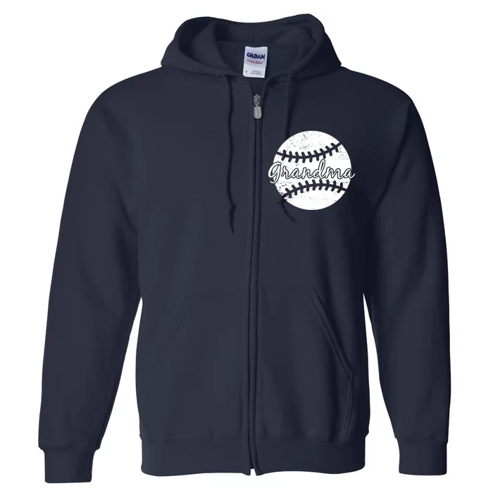 Baseball Grandma Full Zip Hoodie