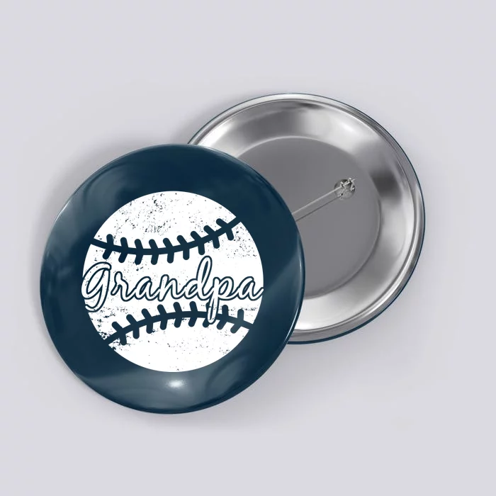 Baseball Grandpa Button