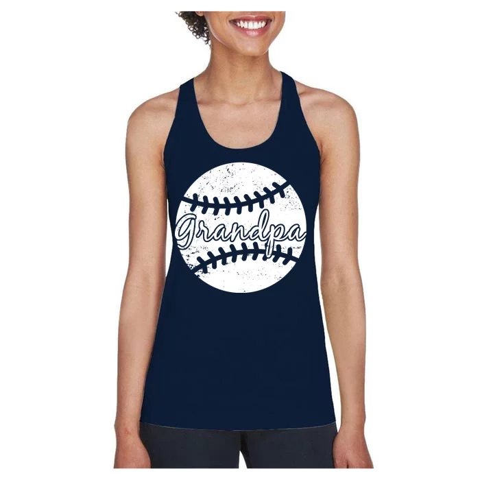 Baseball Grandpa Women's Racerback Tank