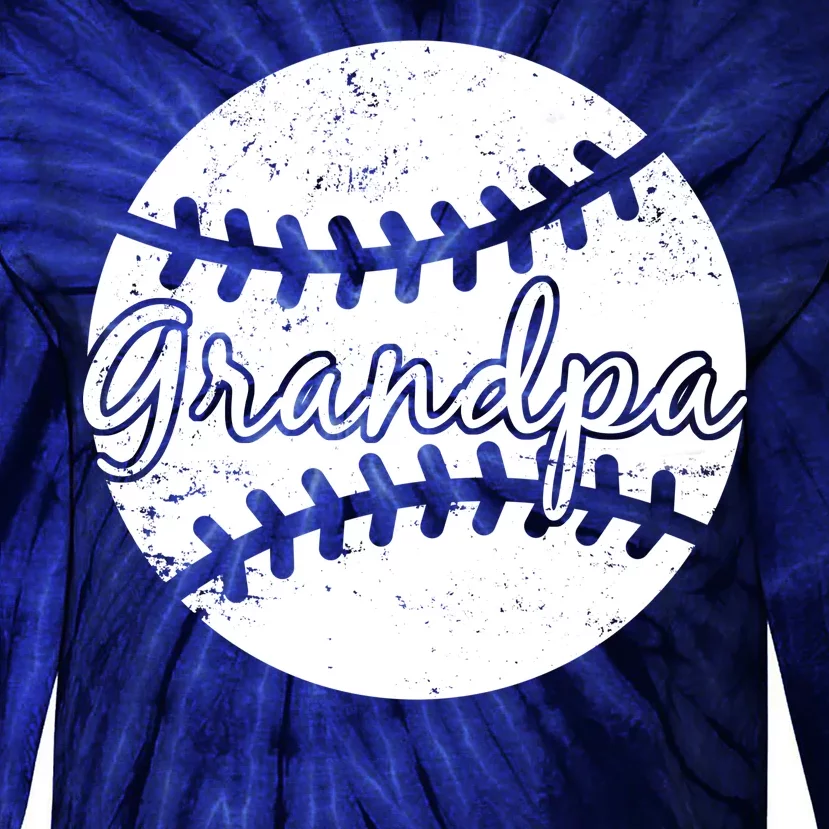 Baseball Grandpa Tie-Dye Long Sleeve Shirt