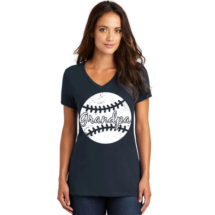 Baseball Grandpa Women's V-Neck T-Shirt