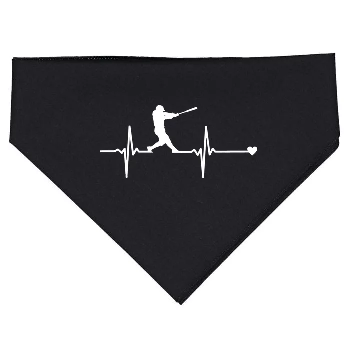 Baseball Heartbeat Pulse USA-Made Doggie Bandana