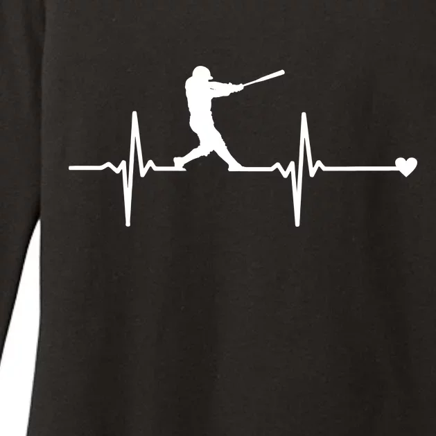 Baseball Heartbeat Pulse Womens CVC Long Sleeve Shirt