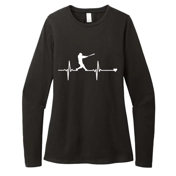 Baseball Heartbeat Pulse Womens CVC Long Sleeve Shirt