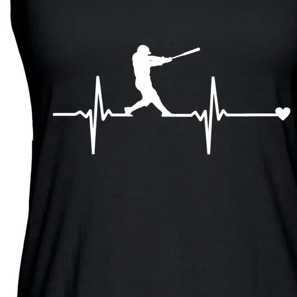 Baseball Heartbeat Pulse Ladies Essential Flowy Tank