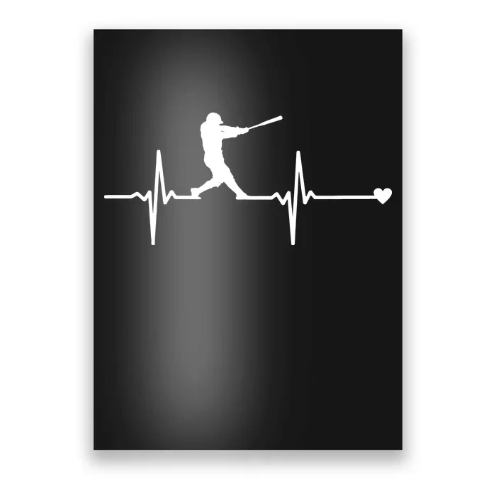 Baseball Heartbeat Pulse Poster