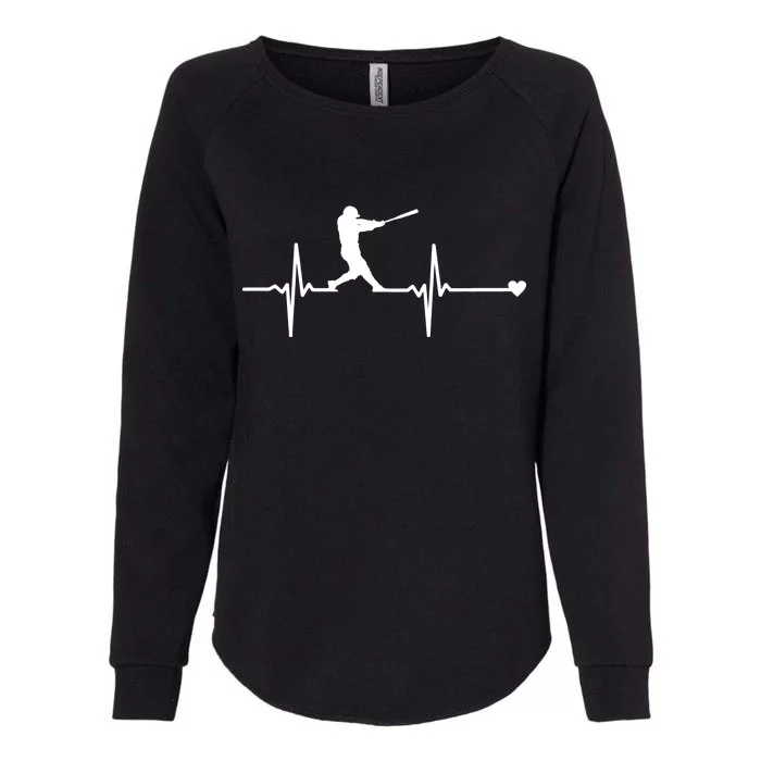 Baseball Heartbeat Pulse Womens California Wash Sweatshirt