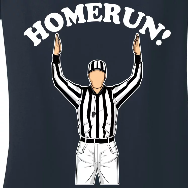 Baseball Homerun Football Referee Funny Women's V-Neck T-Shirt