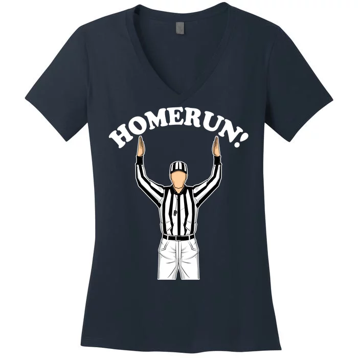 Baseball Homerun Football Referee Funny Women's V-Neck T-Shirt