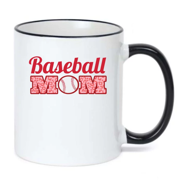 Baseball Mom Cheetah Print Black Color Changing Mug