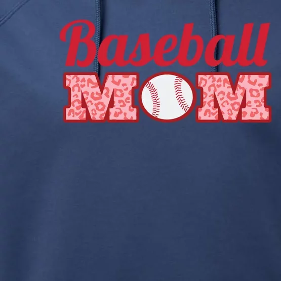 Baseball Mom Cheetah Print Performance Fleece Hoodie