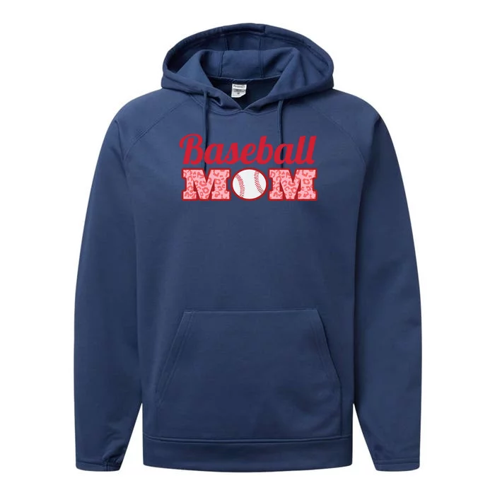 Baseball Mom Cheetah Print Performance Fleece Hoodie