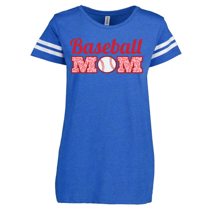 Baseball Mom Cheetah Print Enza Ladies Jersey Football T-Shirt