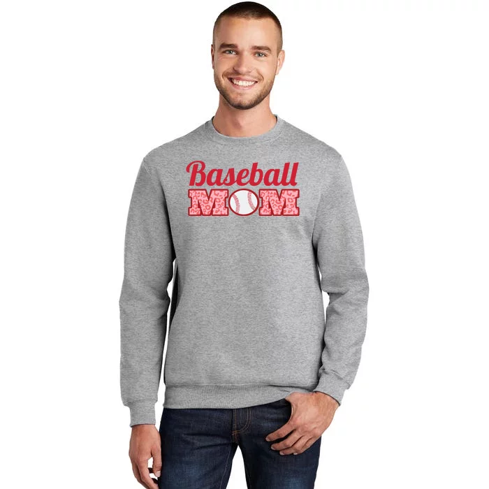 Baseball Mom Cheetah Print Tall Sweatshirt