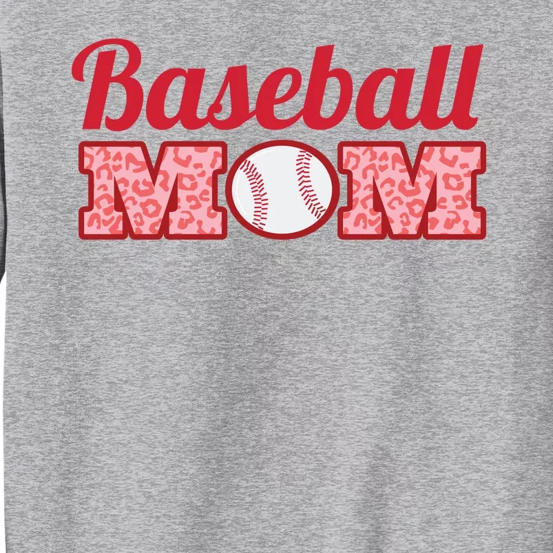 Baseball Mom Cheetah Print Tall Sweatshirt