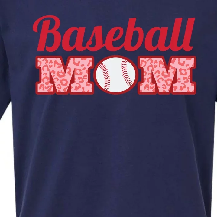 Baseball Mom Cheetah Print Sueded Cloud Jersey T-Shirt