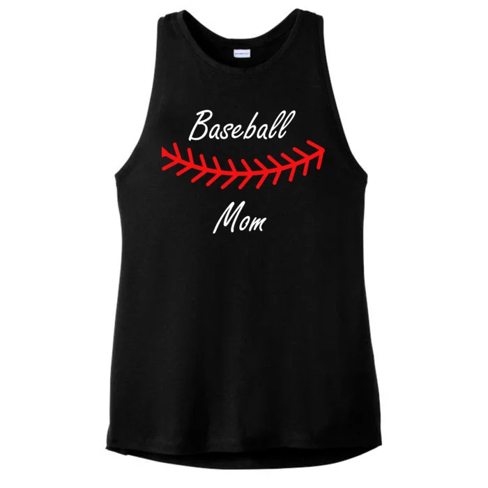 Baseball Mom Logo Ladies Tri-Blend Wicking Tank