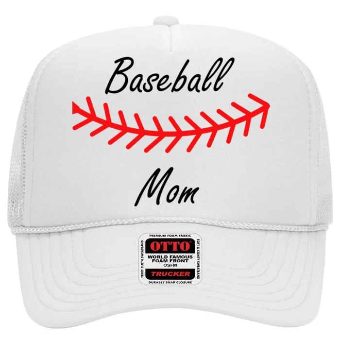 Baseball Mom Logo High Crown Mesh Trucker Hat