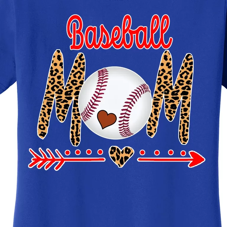 Baseball Mom Love Arrow Leopard Women's T-Shirt