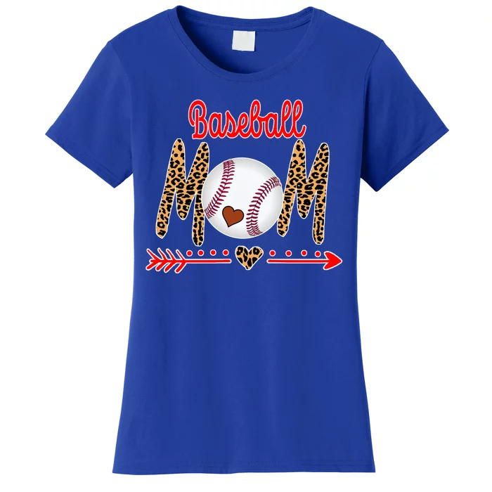 Baseball Mom Love Arrow Leopard Women's T-Shirt