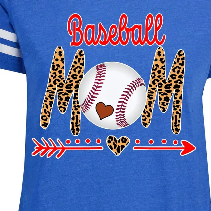 Baseball Mom Love Arrow Leopard Enza Ladies Jersey Football T-Shirt