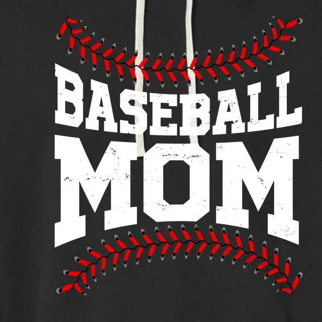 Baseball Mom Sports Fan Garment-Dyed Fleece Hoodie