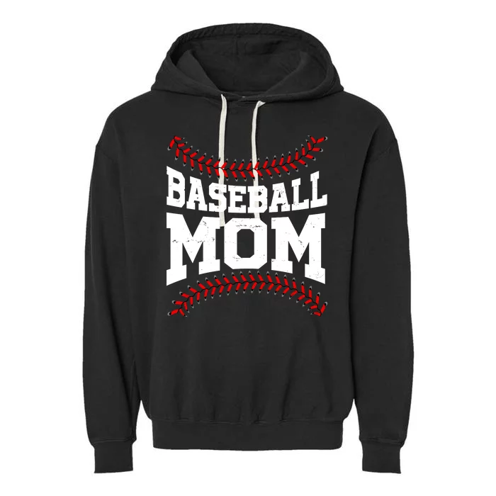 Baseball Mom Sports Fan Garment-Dyed Fleece Hoodie