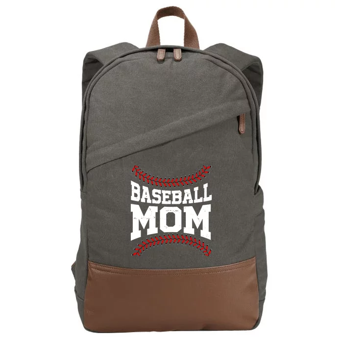 Baseball Mom Sports Fan Cotton Canvas Backpack