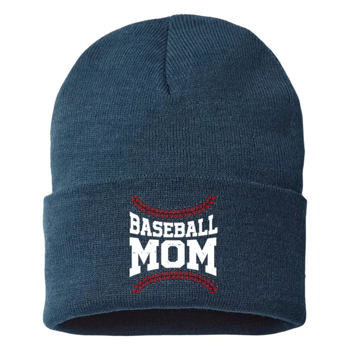 Baseball Mom Sports Fan Sustainable Knit Beanie