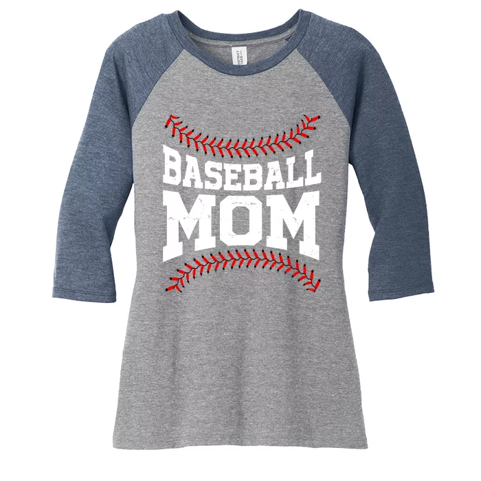 Baseball Mom Sports Fan Women's Tri-Blend 3/4-Sleeve Raglan Shirt