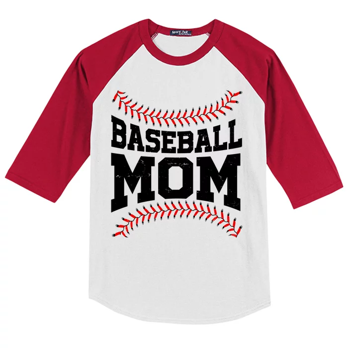 Baseball Mom Sports Fan Kids Colorblock Raglan Jersey