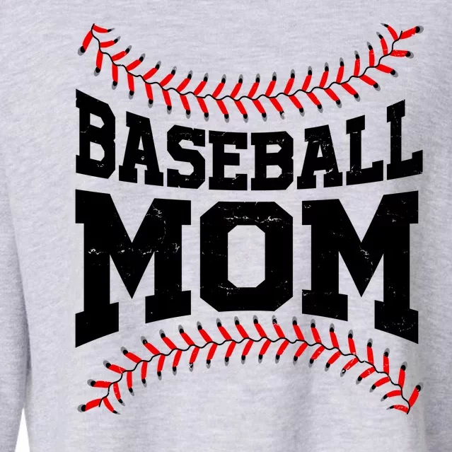 Baseball Mom Sports Fan Cropped Pullover Crew