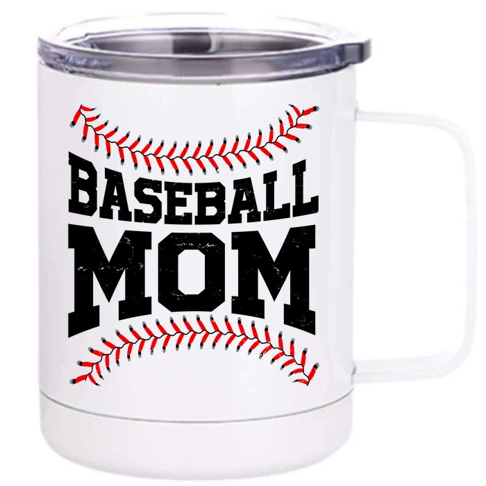 Baseball Mom Sports Fan Front & Back 12oz Stainless Steel Tumbler Cup