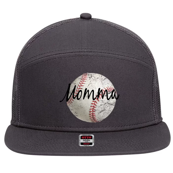 Baseball Momma 7 Panel Mesh Trucker Snapback Hat