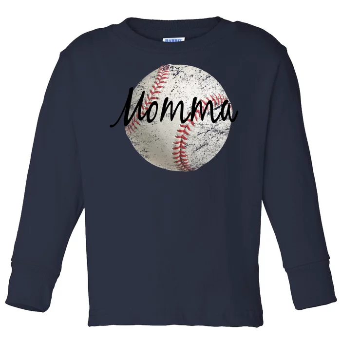 Baseball Momma Toddler Long Sleeve Shirt