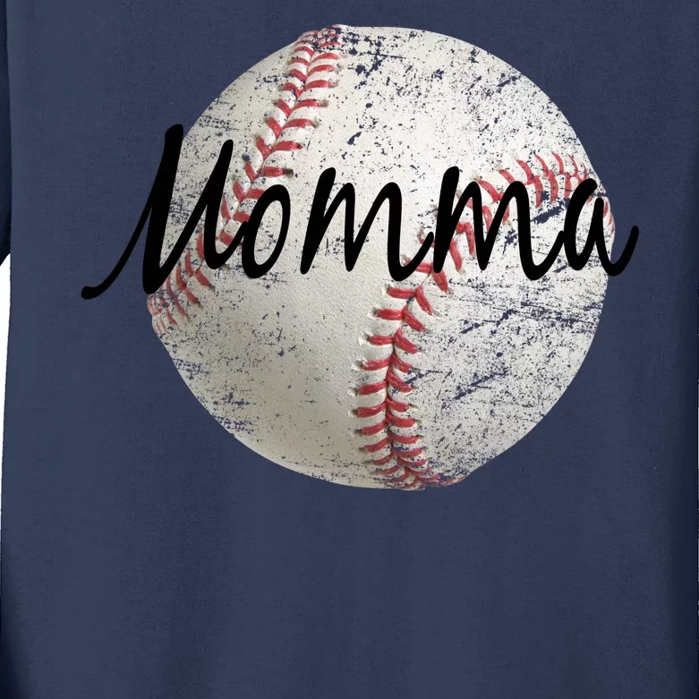 Baseball Momma Kids Long Sleeve Shirt